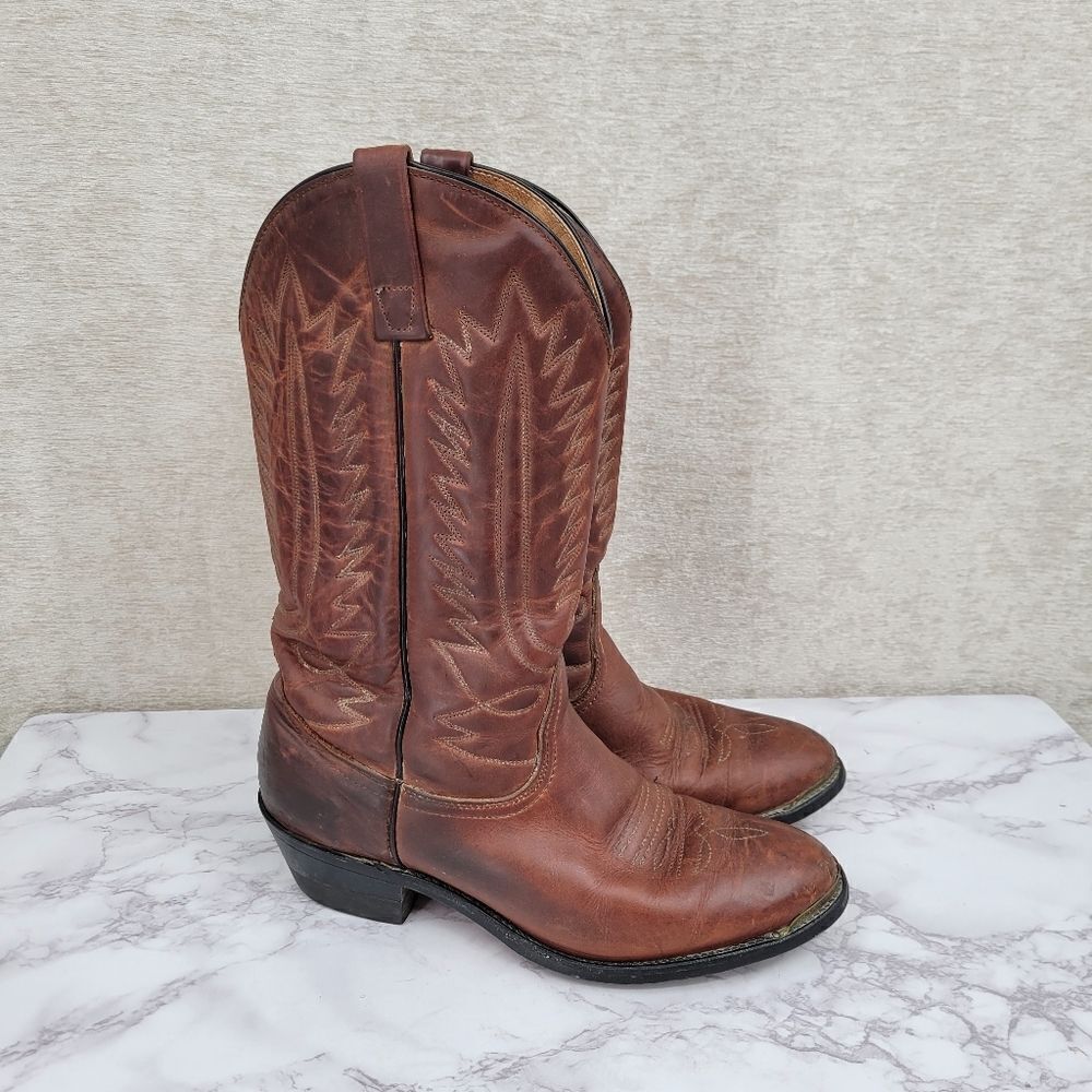 Palomino Vintage Western Brown Leather Cowboy Boots Men's 9.5B
